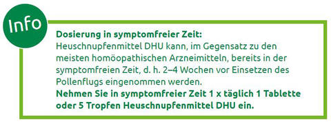 Dosierung in der symtopmfreien Zeit